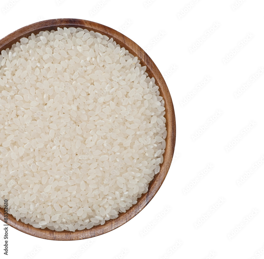 Asian white rice or uncooked white rice..