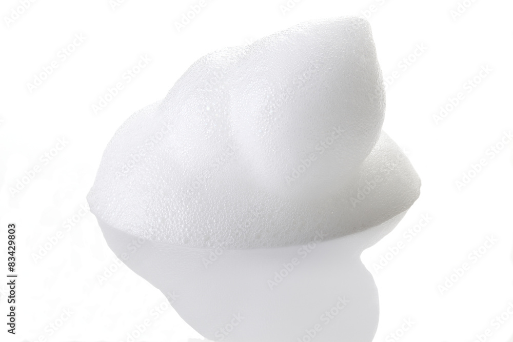 Foam of soap isolated on white