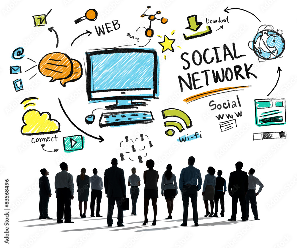 Social Network Social Media Business People Aspiration Concept