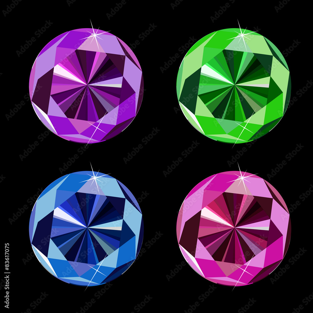 Abstract Luxury Diamond Set Vector Illustration