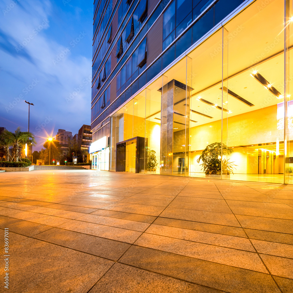 Empty space of modern building facade