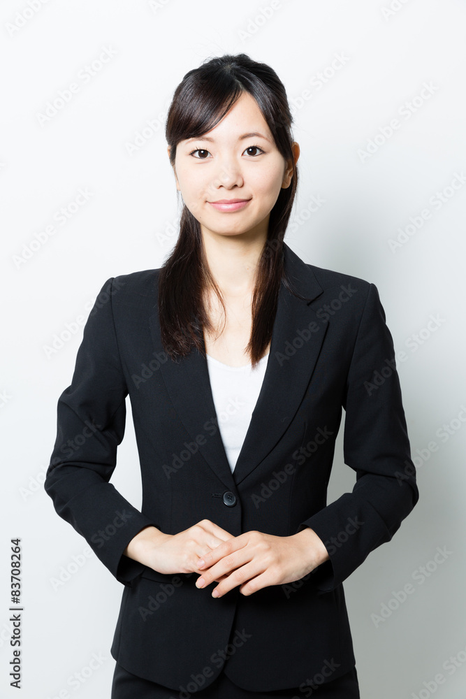 portrait of asian businesswoman on white background