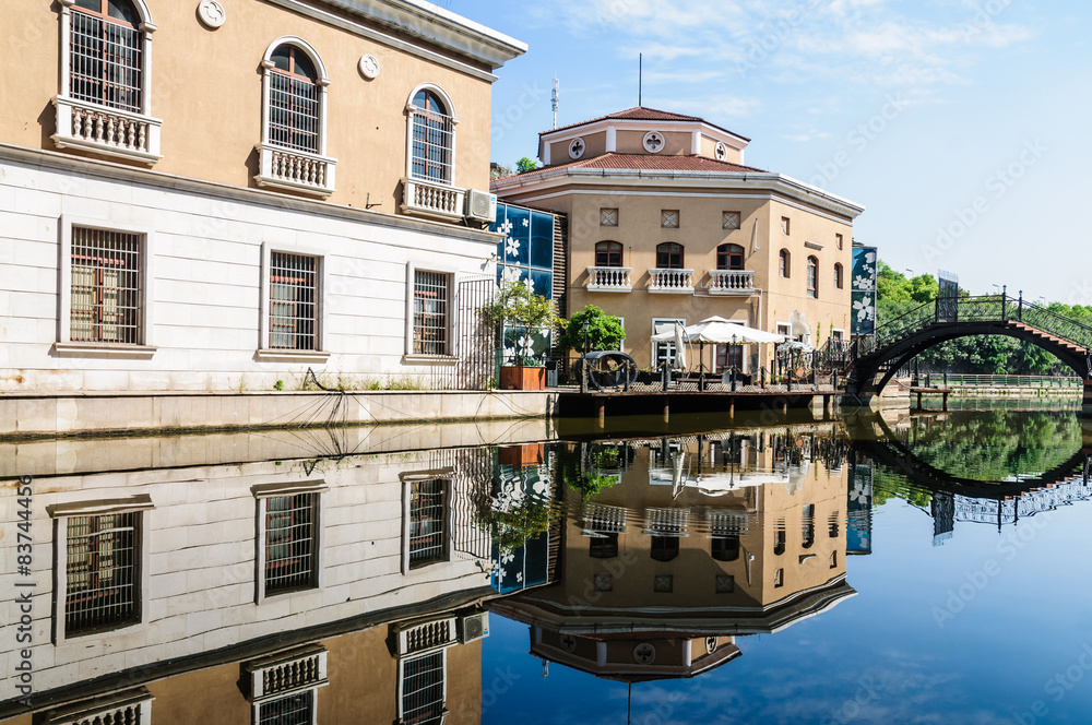 Hangzhou, China - on April 26, 2015: Hangzhou Shuicheng beautiful Building scenery，  Hangzhou Shuich