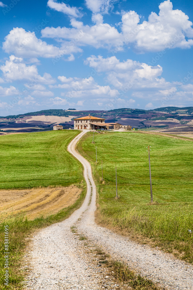 托斯卡纳风景区，带农舍，Val dOrcia，意大利