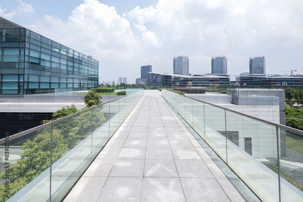 Empty road at building exterior