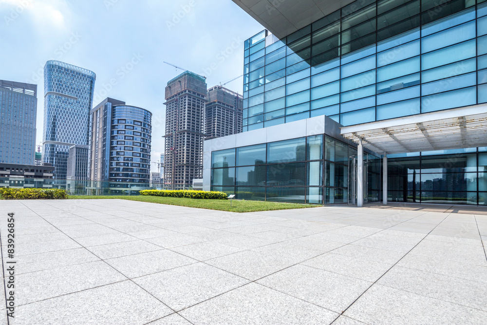 Empty road at building exterior