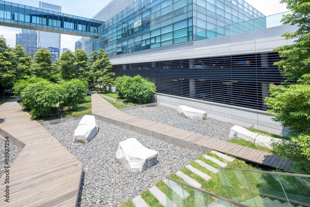 Empty road at building exterior