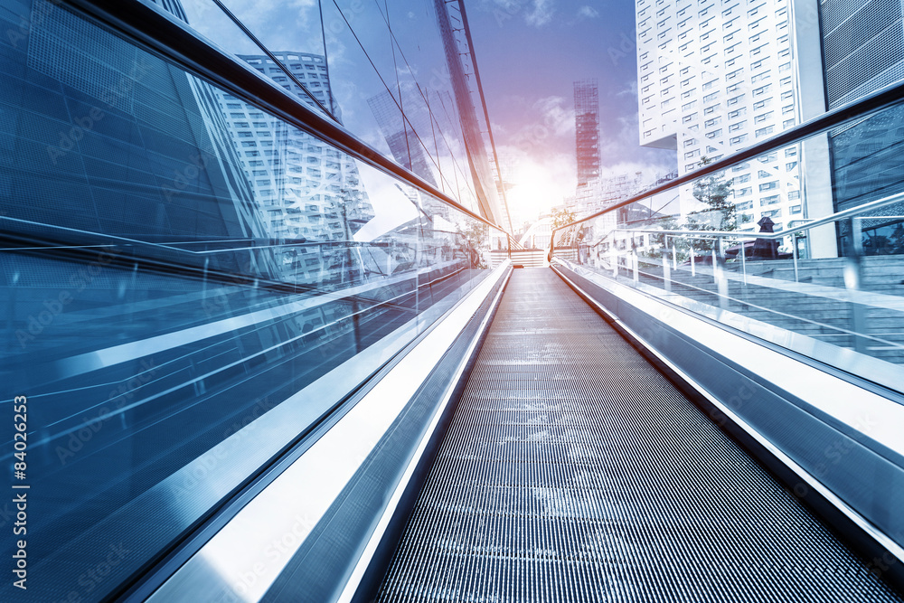 fast escalator and sunbeam