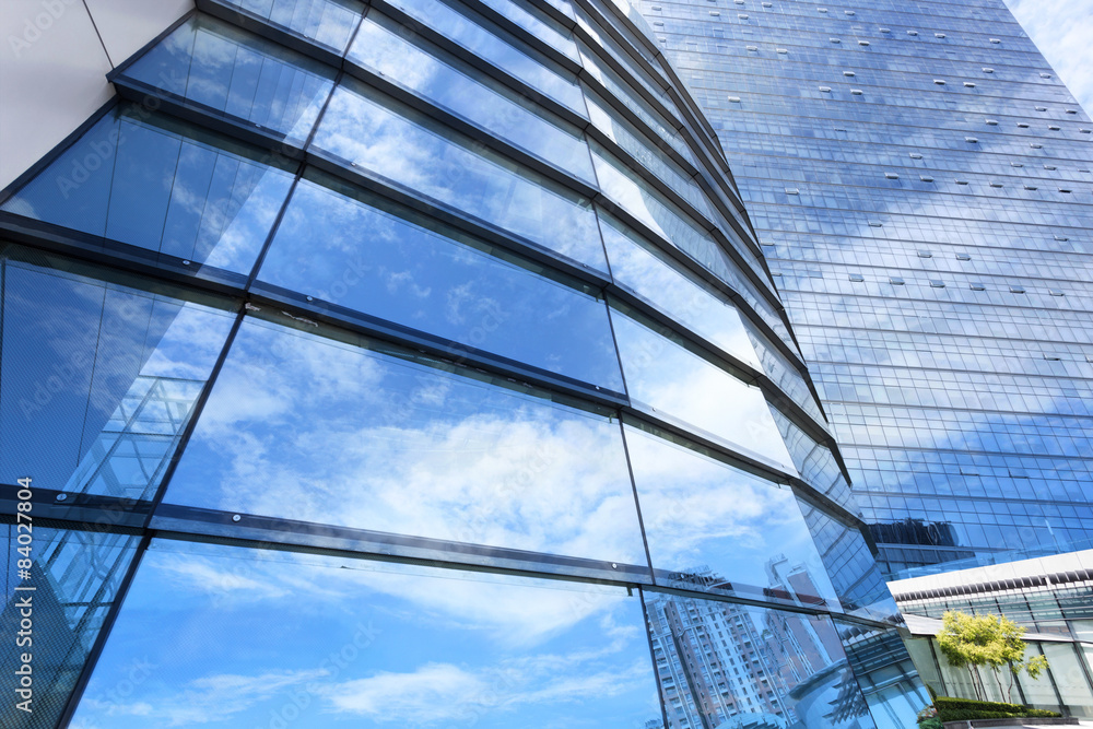 low angle view of office building exterior