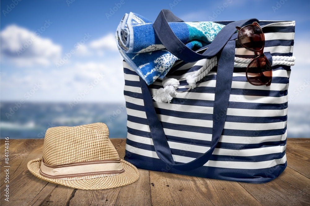 Beach, Bag, Group of Objects.