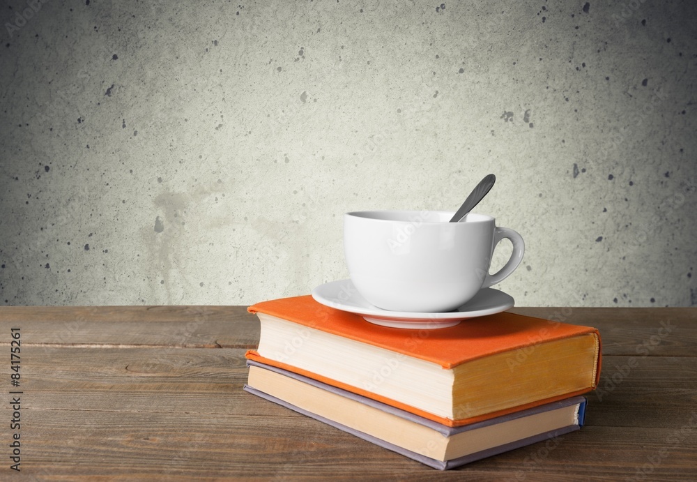 Tea, book, background.