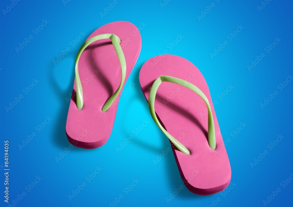 Flip flop，粉红色，Shoe。