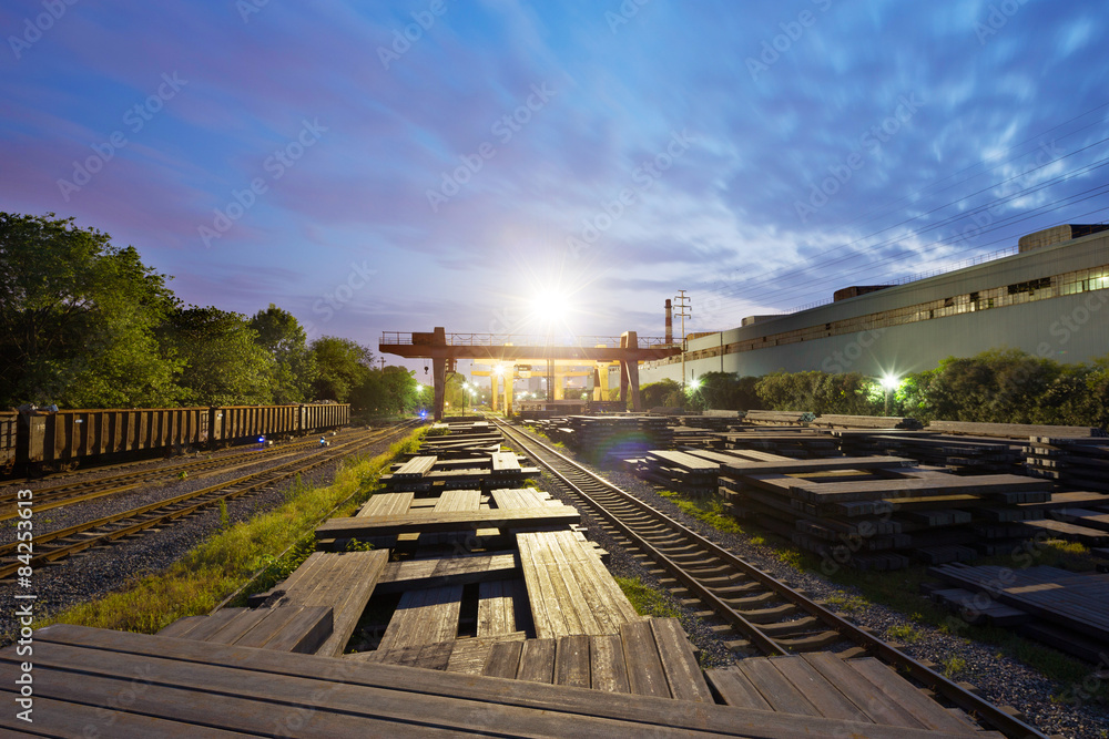 railroad in dusk