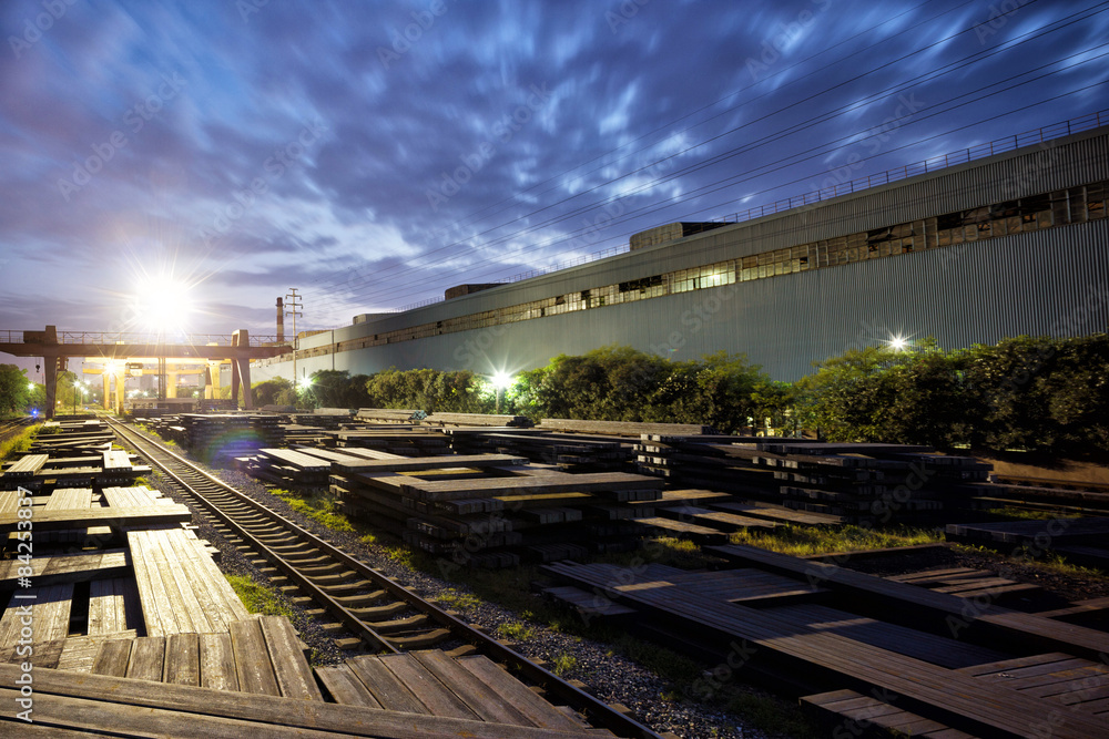 railroad in dusk