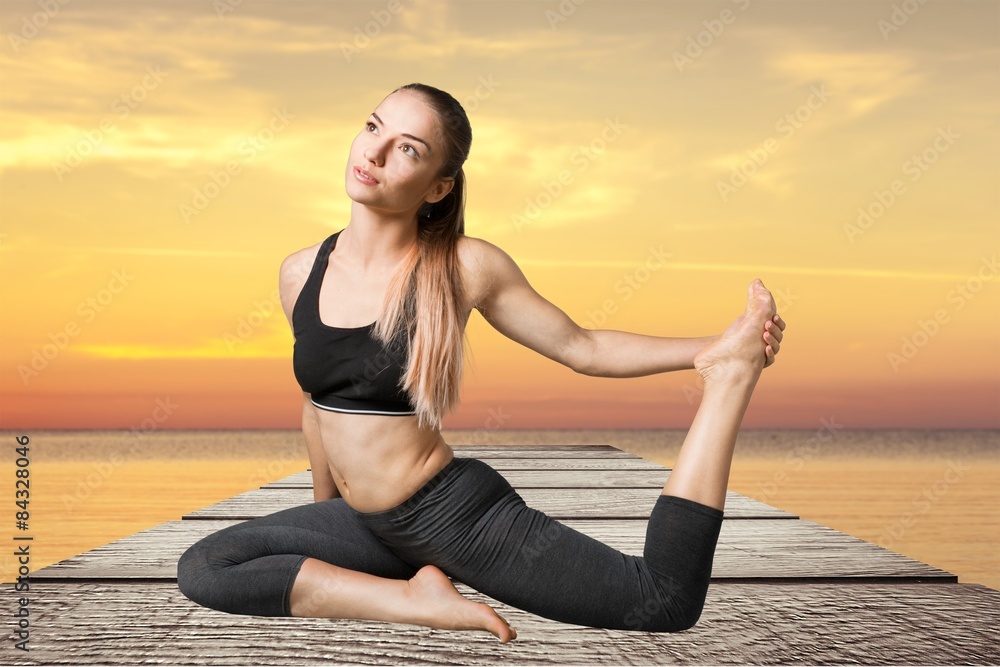 Yoga, pose, pigeon.