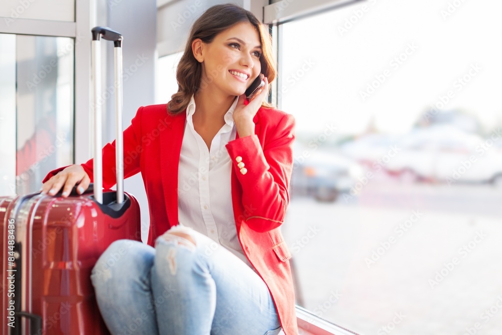 Airport, Telephone, Women.