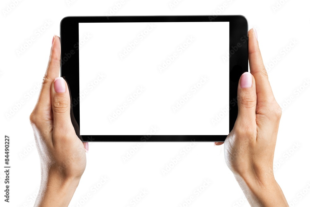 Hand, man, tablet.