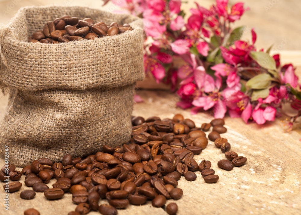 Background, bag, beans.