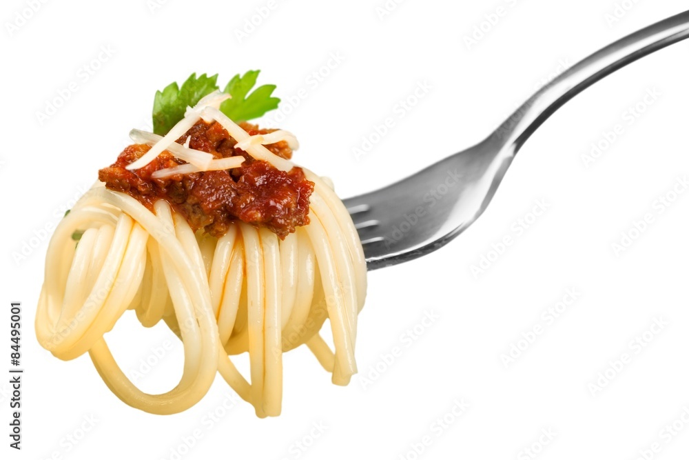 Pasta, Spaghetti, Fork.