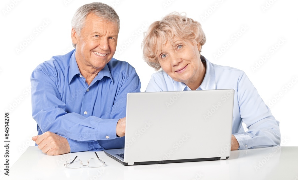 Senior Adult, Computer, Couple.