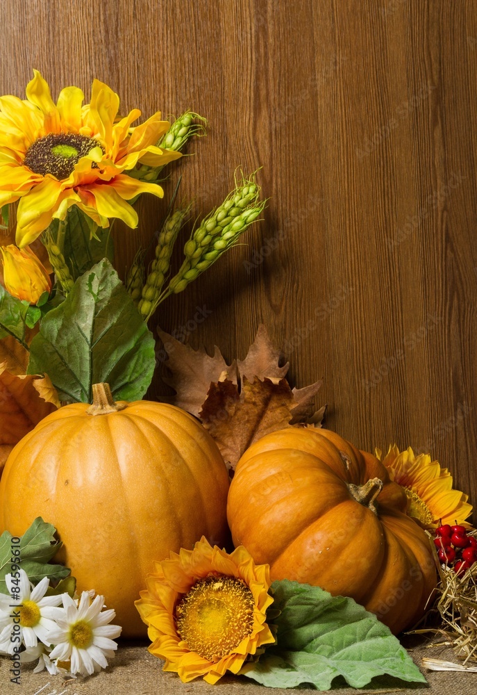 Autumn, Pumpkin, Leaf.