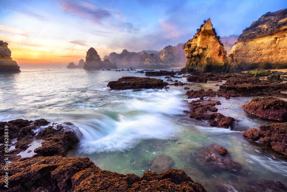 Magnificent coast scenery at sunrise