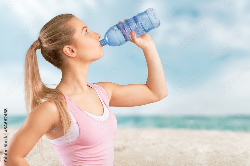 Women, runner, water.