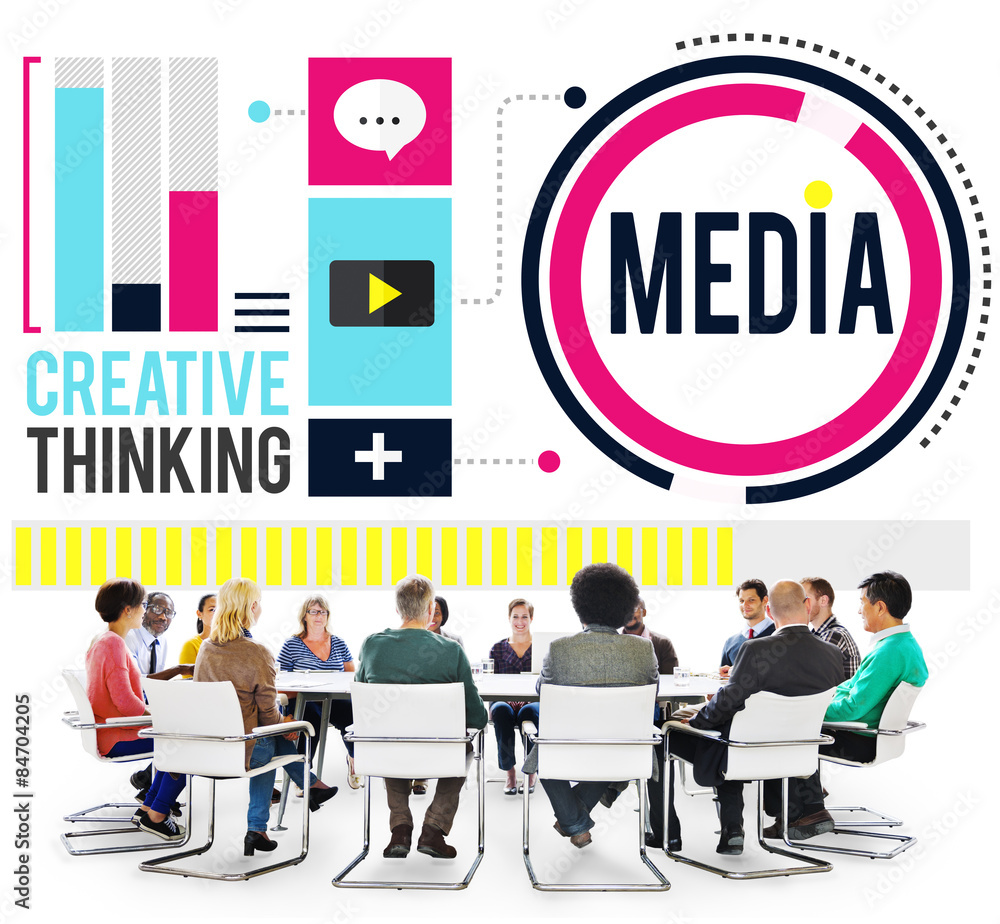 Media Communication Connect Creative Thinking Concept