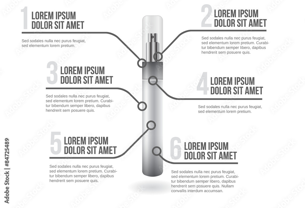 香水瓶信息图矢量插图