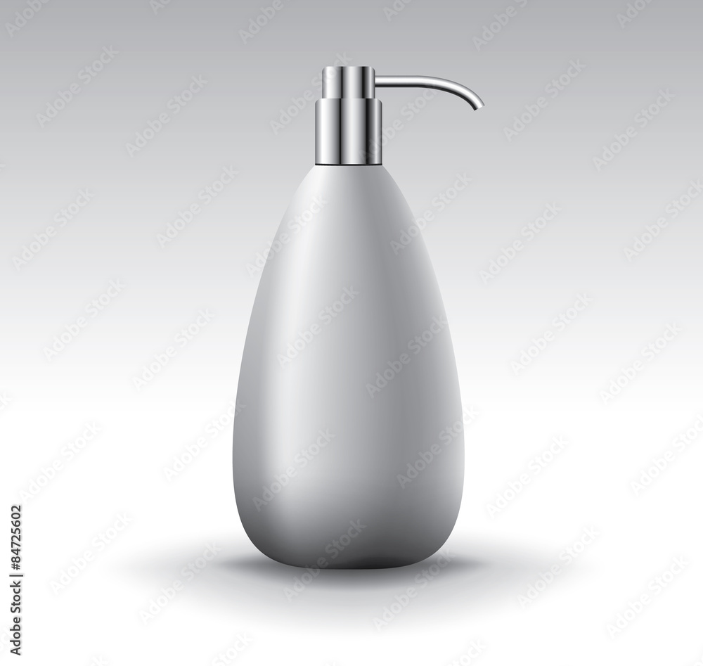 Blank cosmetic bottle for liquid soap vector object