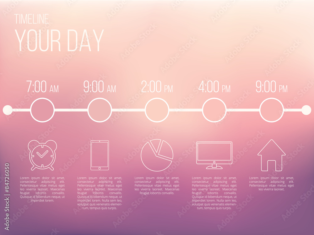 Timeline vector infochart with icons