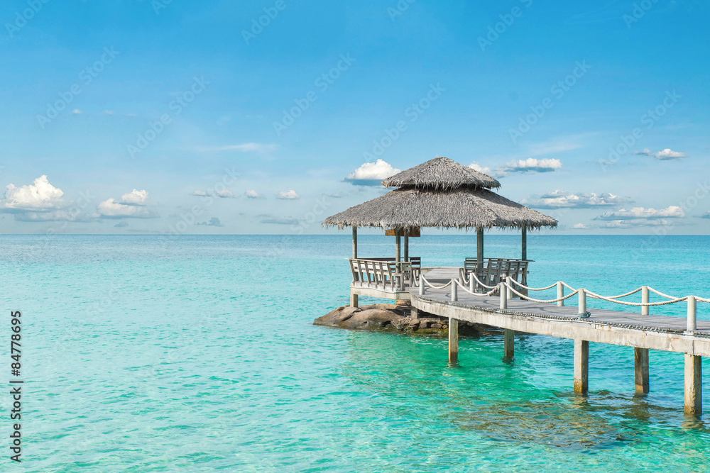 Summer, Travel, Vacation and Holiday concept - Wooden pier in Ph