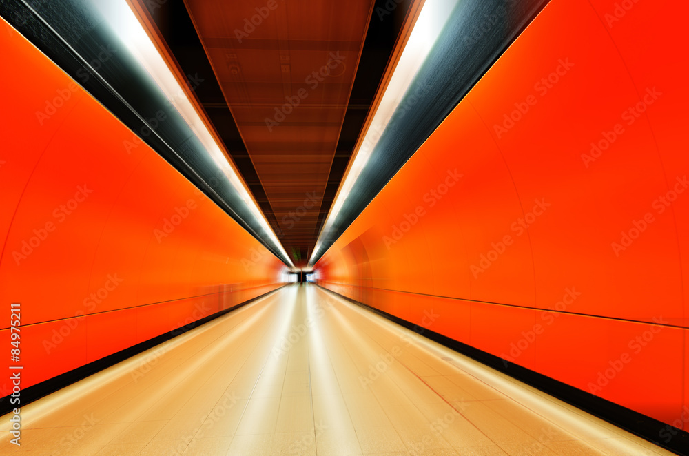 The empty subway tunnels