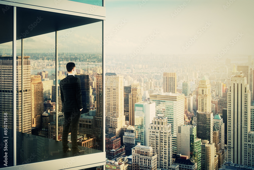 businessman in the modern office building