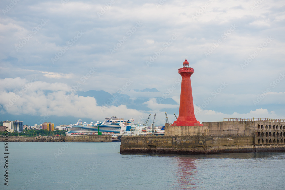 Lighthouse on sea