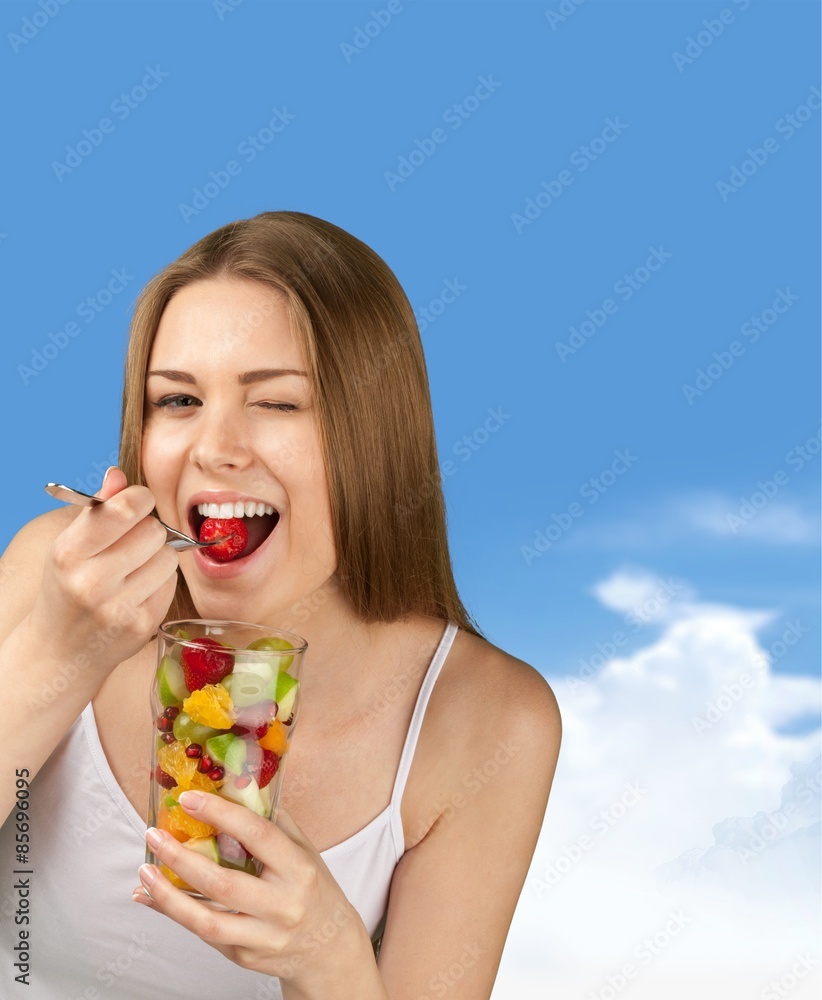 Eating, Women, Fruit.