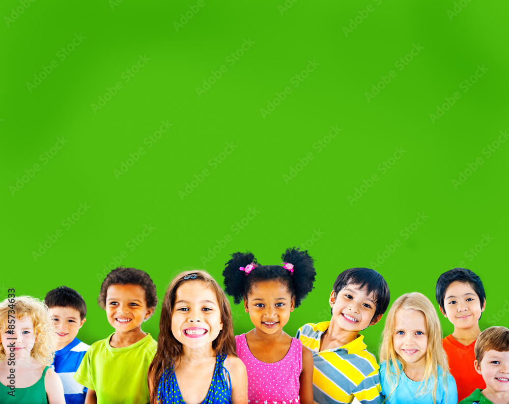 Diversity Children Friendship Innocence Smiling Concept