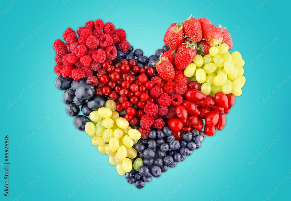 Heart, love, fruit.