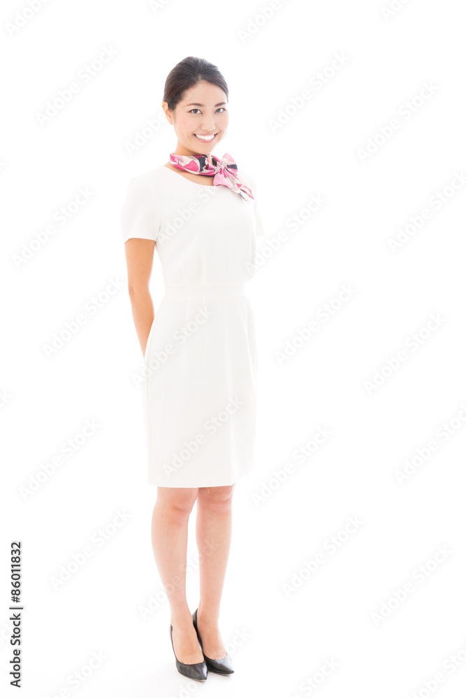 young asian woman business image on white background