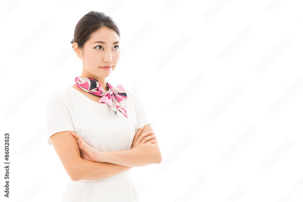 young asian woman business image on white background