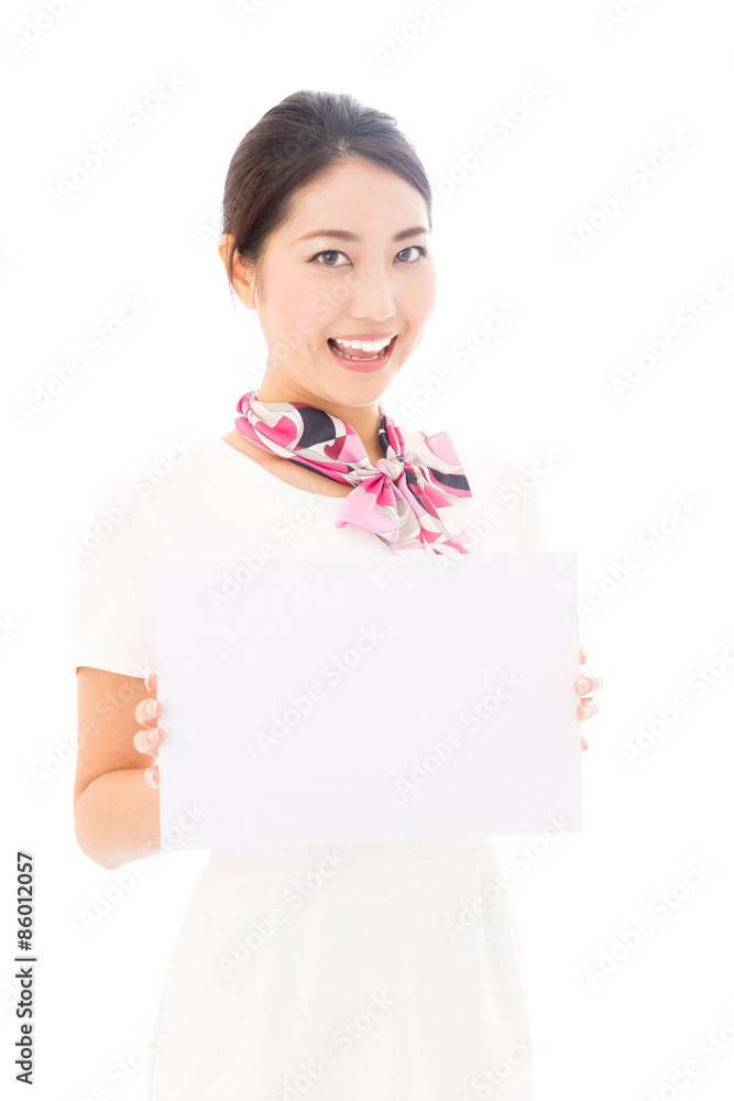 young asian woman business image on white background