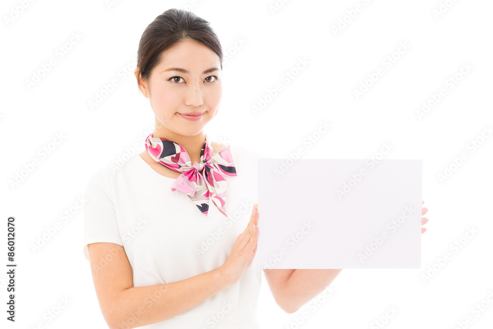 young asian woman business image on white background