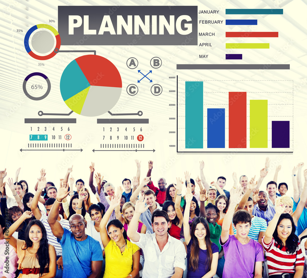 Planning Bar Graph Data Development Plan Strategy Concept