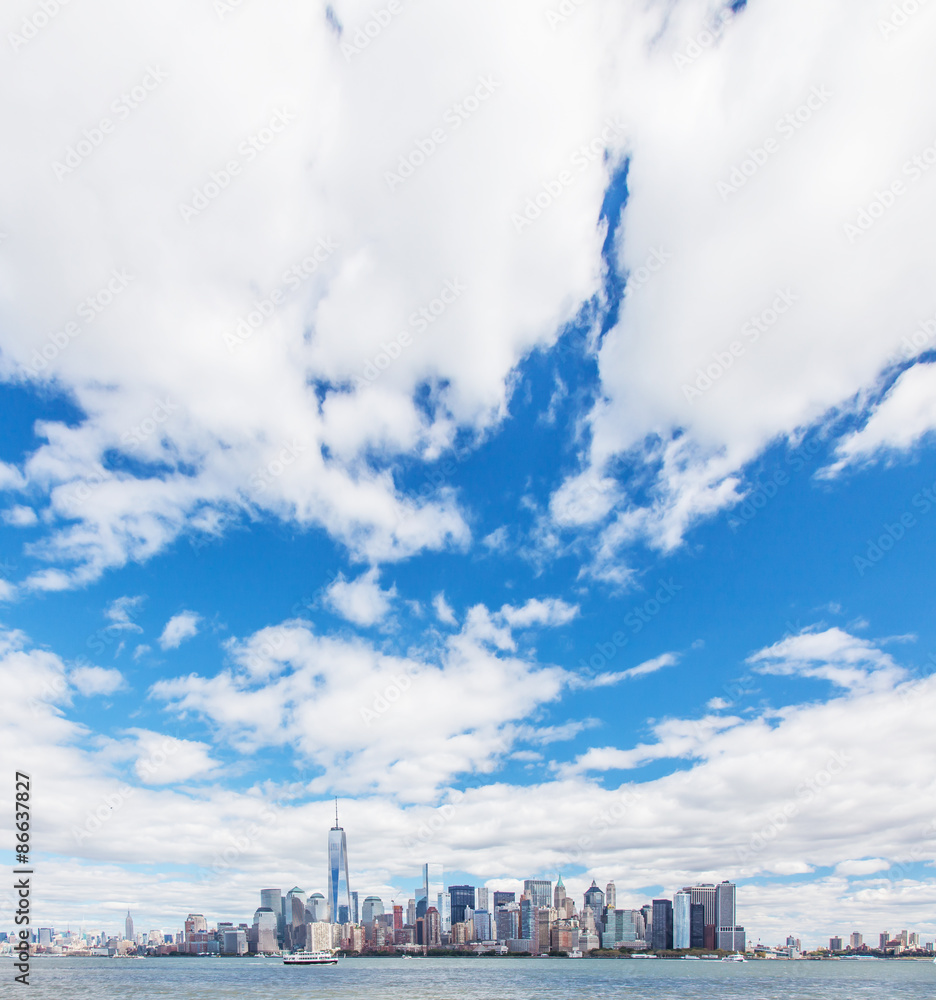 Skyline Manhattan New York with open sky