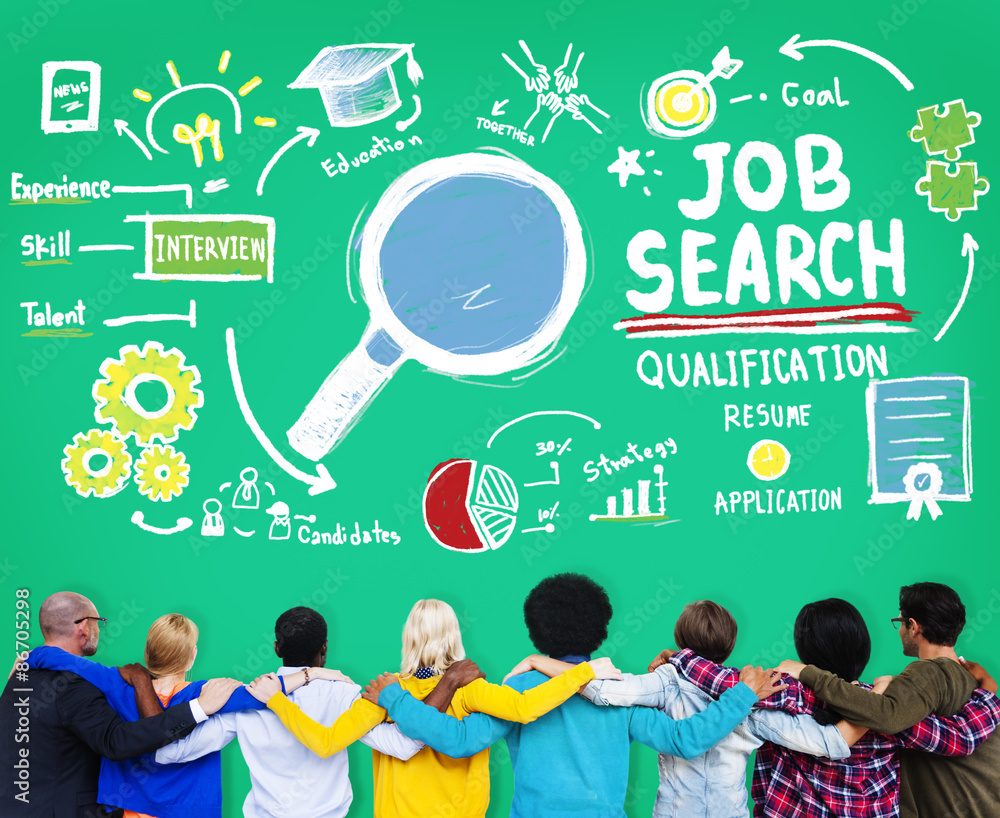 Job Search Qualification Resume Recruitment Hiring Concept