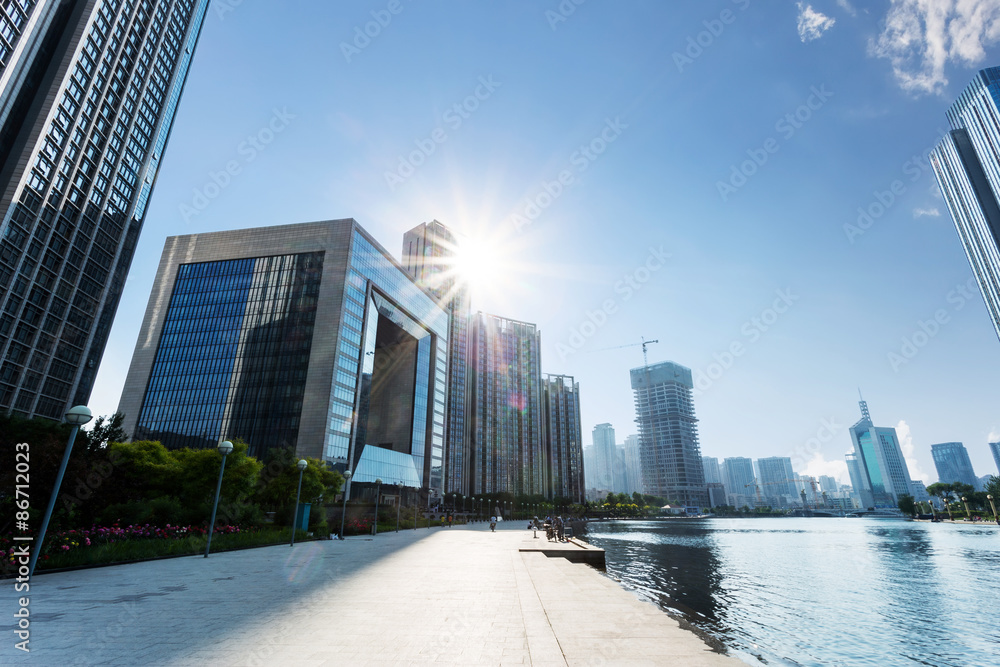 河岸砖地面现代建筑外部