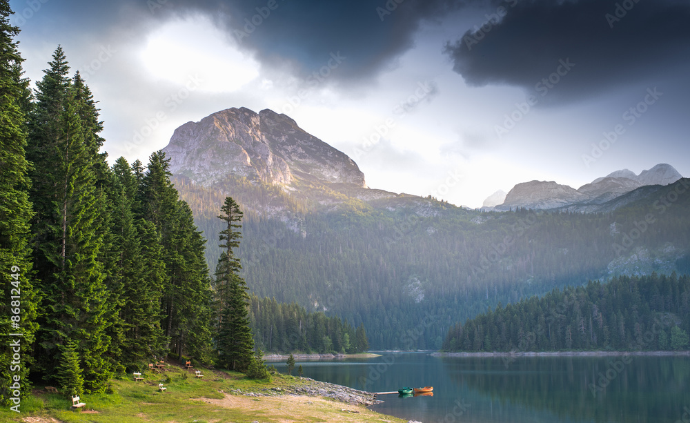 Small lake and mountain