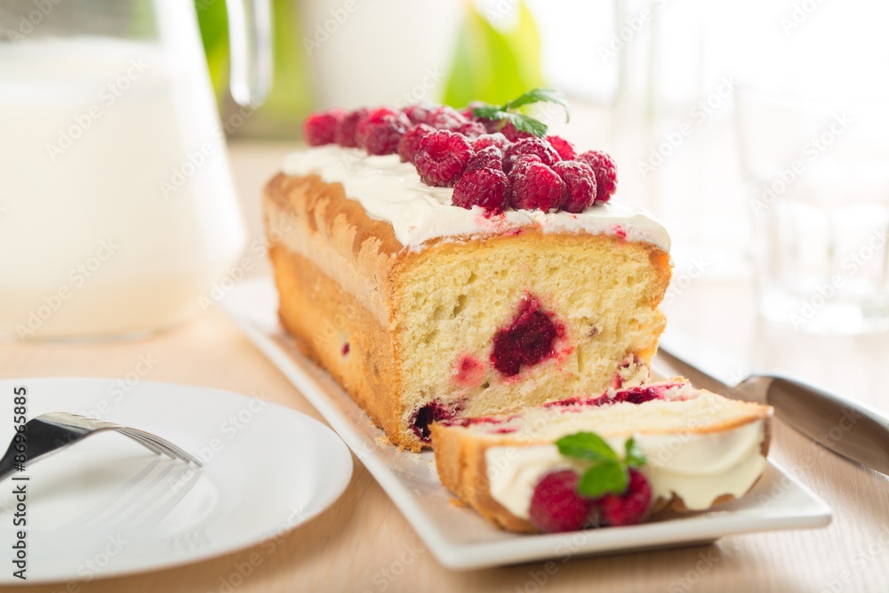 Food, cake, fruit.