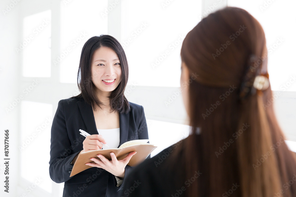 asian businesswoman talking