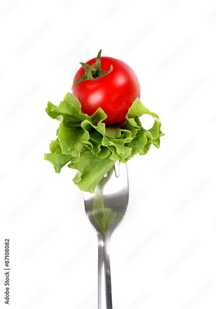 Fork, Vegetable, Tomato.